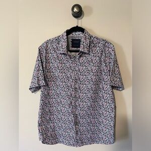 Ricky Singh Cactus Man Mens Shirt Size XL White Floral Short Sleeve Button down